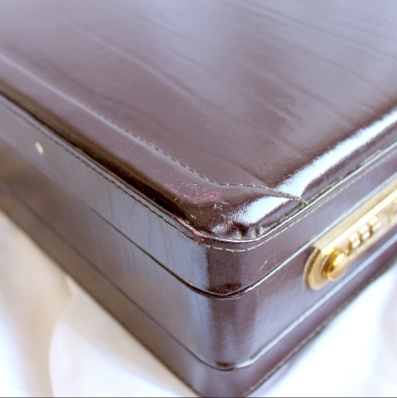 VINTAGE Genuine Leather Suitcase Buxton Brown | Excellent Condition Retro Unisex - Picture 15 of 15